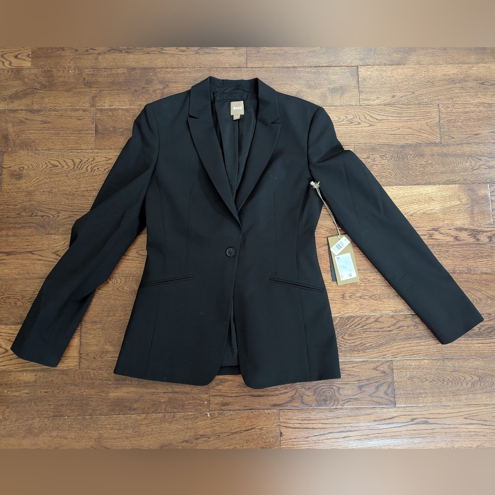 NWT Boss Black L/S Business Dress Jacket Blazer Size 2